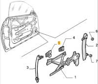 60585986 Alfa Romeo GTV Spider 916 Gleitstein Fensterheber hinten rechts