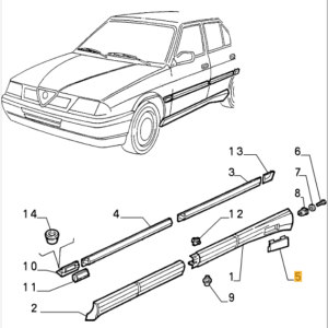 60561755 Alfa Romeo 33 IE 8/16V Kappe Seitenschweller rechts