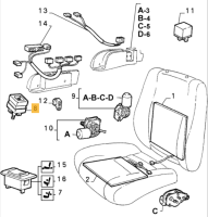 60564758 Alfa Romeo 164 (87-97) Schalter Sitzheizung