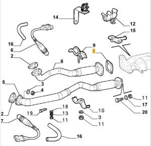 60573540 Alfa Romeo 164 & GTV Spider 916 Seal Gasket Exhaust Pipe