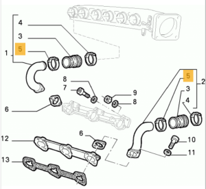 60572015 Alfa Romeo 155/156/164/GTV Spider 916 & Fiat & Lancia Schelle Ansaugkrümmer