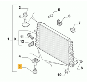 50500401 Alfa Romeo 159 Brera Spider 939 Lower Rubber Seal Gasket Radiator