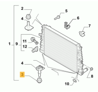 50500401 Alfa Romeo 159 Brera Spider 939 Lower Rubber Seal Gasket Radiator
