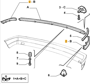 152485067 Alfa Romeo 164 Super Zierleiste hinten links