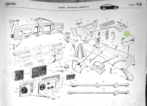 116106102001 Alfa Romeo Alfetta & GTV 116 Aschenbecher Mittelkonsole hinten
