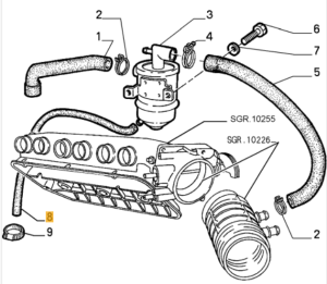 60587500 Alfa Romeo 164 Öl Umfüllschlauch