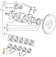 71728316 Alfa Romeo & Fiat & Lancia Kurbelwelle Lagerschalen Set 1,836-1,840 (4 Stück)