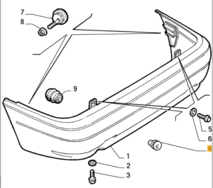 60558298 Alfa Romeo 155 (92-96) Stopfen Stoßstange hinten (Preis je Stück)