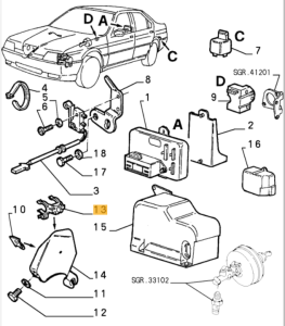 60570090 Alfa Romeo & Fiat Klemmstück ABS-Sensor