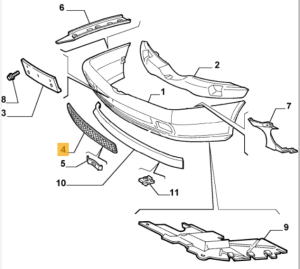 156017220 Alfa Romeo 166 Kühlergrill vorne