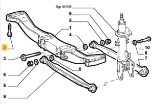 60589189 Alfa Romeo & Fiat Screw Rear Suspension