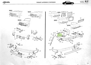 116085911900 Alfa Romeo Alfetta 1.6 & 1.8 116 Stoßstange Teilelement hinten links