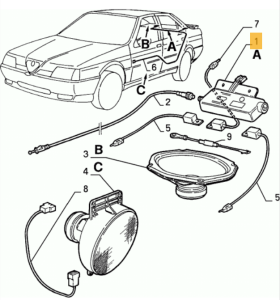 60564764 Alfa Romeo 164 (87-97) Steuergerät Radio