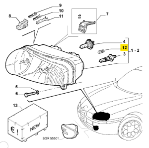 10556890 Alfa Romeo & Lancia Glühlampe 6W Scheinwerfer (Preis je Stück)