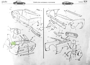 116085906000 Alfa Romeo Alfetta 1,6/1,8/2,0 116 Luftkanal hinten rechts