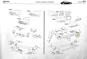 116015901203 Alfa Romeo Alfetta 1,8 Stoßstange Horn hinten rechts