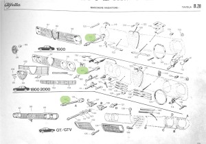 60751759 / 116105400300 Alfa Romeo Alfetta 116 Schraube Kühler Abdeckung vorne