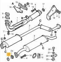 60801538 / 164060911100 Alfa Romeo 164 (87-92) 2.0 TS Dichtung Auspuff