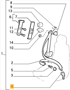112559780 Alfa Romeo 155 (92-96) Seat Belt Lock Set