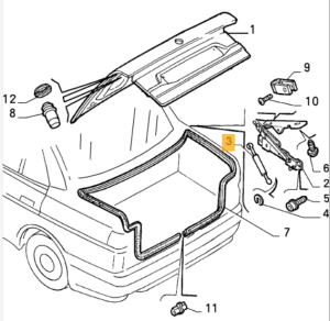 60583192 Alfa Romeo 155 (V = Sport) Damper Tailgate