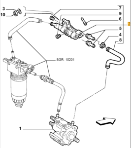 46764091 Alfa Romeo 147/156/166 & Fiat & Lancia Leitung Einspritzung