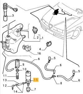60507088 Alfa Romeo electric Pump Headlight Cleaning