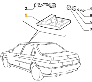 60612394 Alfa Romeo 164 Deckenleuchte (elektrisches Schiebedach)