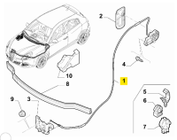 50520211 Alfa Romeo Giulietta 940 Schaltzug Motorhaube (Lenkung links)