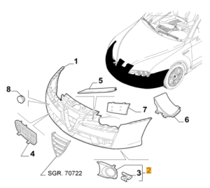 156089646 / 156059747 Alfa Romeo 159 Verkleidung Stoßstange vorne rechts (ohne Neblescheinwerfer)