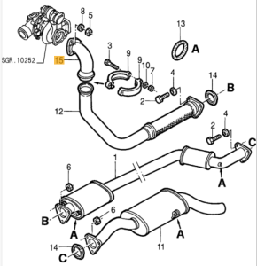 60512970 / 195270982502 Alfa Romeo 164 (87-92) 2.5 TD Verbindungsrohr Auspuff