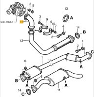 60512970 / 195270982502 Alfa Romeo 164 (87-92) 2.5 TD Verbindungsrohr Auspuff