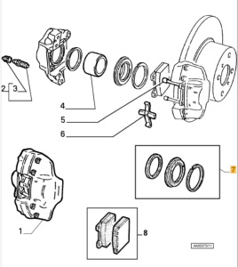 60711956 Alfa Romeo Dichtungssatz Bremssattel vorne (13.0441-4819.2 ATE)