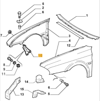 7783576 Alfa Romeo 166 & Lancia Kappa Verbindungsstück Kotflügel rechts