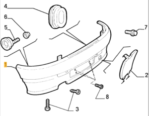 113308699 Alfa Romeo 145 (94-99) Stoßstange hinten