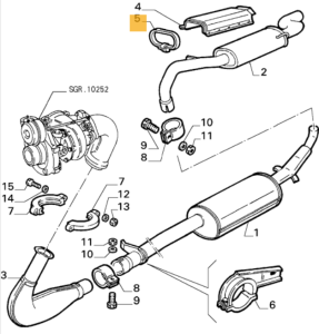 60522112 / 116463005900 Alfa Romeo 75 & Alfetta 116 Halteband Auspuff
