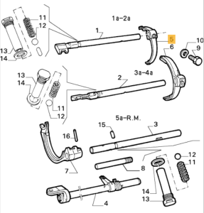 60532952 Alfa Romeo 75/RZ/SZ & Alfetta/Giulietta 116 1./2.Gear Selector Fork