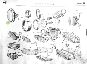 105126507500 Alfa Romeo Berlina 2000 105 Large Headlamp with Iodine Bulb (Carello)