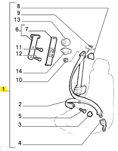 112715880 Alfa Romeo 155 (92-96) Sicherheitsgurt Set vorne