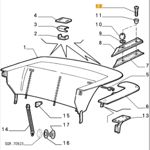 60519563 / 13313478 Alfa Romeo Spider 105/115 Screw Soft Top (Price for One)
