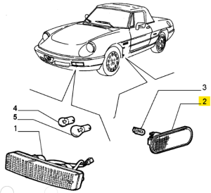60501828 / 547603 Alfa Romeo 75 & 33 ED.88 & Spider 105/115 Blinker links/rechts