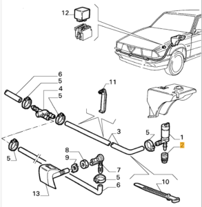 60524860 Alfa Romeo 33 & 75 & 155 & 164 Dichtung Scheibenwischanlage