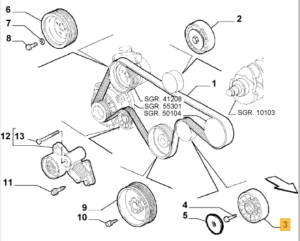 46469587 Alfa Romeo 156 & Fiat & Lancia Spannrolle 80mm
