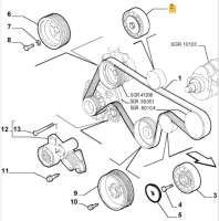 46547566 Alfa Romeo 156/166 & Fiat & Lancia Umlenkrolle Keilriemen 90mm