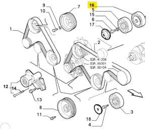 60814917 Alfa Romeo 156 TD.ID Tensioner Pulley