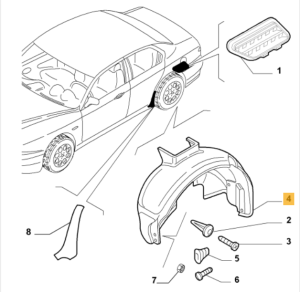 60674033 Alfa Romeo 156 GTA (2001-2005) interior Cover Rear Wheel Arch LH