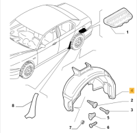 60674033 Alfa Romeo 156 GTA (2001-2005) interior Cover Rear Wheel Arch LH
