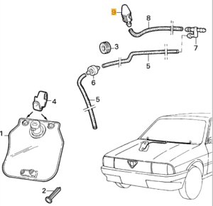 60503851 Alfa Romeo 33 & Fiat Barchetta Düse Scheibenwischwasser (Preis je Stück)