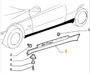 113336999 Alfa Romeo GTV Spider 98 916 Schwellerleiste rechts