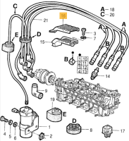 60512851 Alfa Romeo 164 (87-92) & 75 4Zyl. Verkleidung Zündkabel