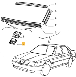 60509672 Alfa Romeo 164 Klipp Windscreen (Price for One)